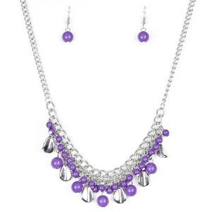 Summer Showdown Purple Silver Necklace Jewelry